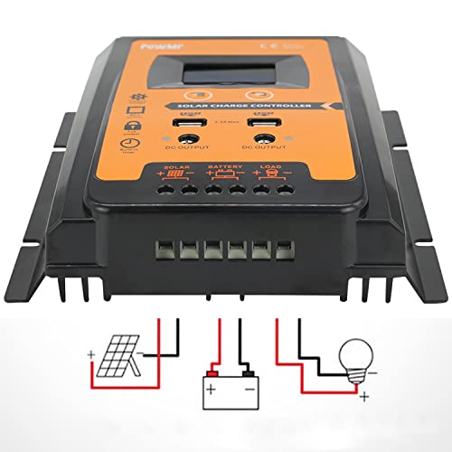 yeacher 30A PWM Solar Charge Controller para 12V/24V Sistema de Painel Solar IP32 PV Controlador de