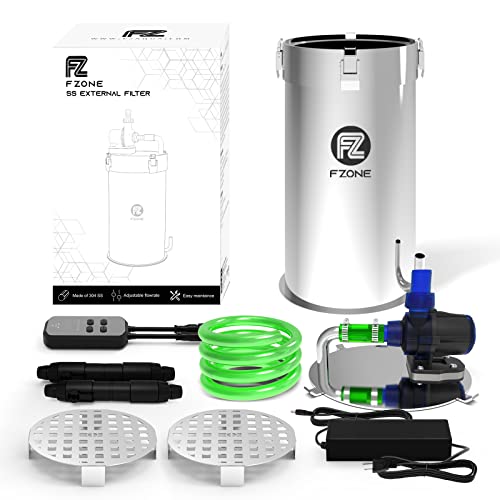 Fzone Astra-Stream Stainless Steel High Output Large Volume Aquatic External Canister Filter 15L For Freshwater Aquariums Includes Rapidtap Quick Connector And Vinly Tubing(Single Inlet) #TOP2