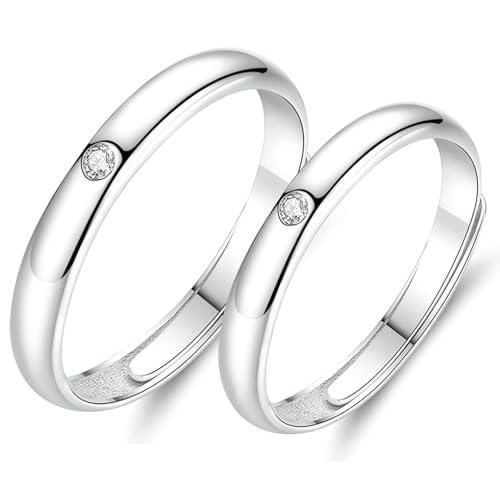 Bagues de couple en argent 925 ajustable, le symbole de votre amour