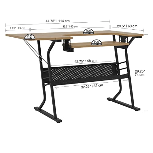 Sew Ready Eclipse Hobby/Sewing Craft Table, Black/Maple #TOP2