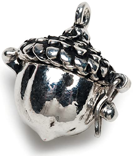 Darice Charm - Prayer Box - Acorn - Antiqued Silver