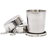 Stainless Steel Collapsible Camping Cups, Travel Friendly (8.4 oz, 2 Pack)