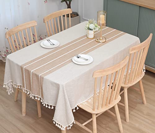 Nappe rectangulaire en coton et lin de qualit&eacute; sup&eacute;rieure infroissable Eidoct - 4