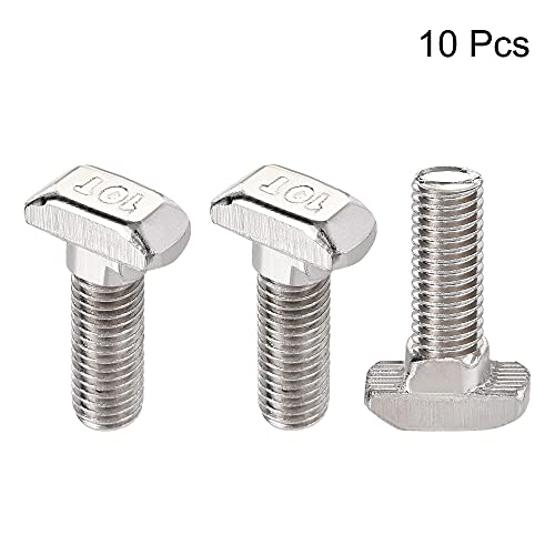 Image of uxcell M8x25mm T-Slot Drop-in Stud Sliding Bolt Screw Carbon Steel for 40 Series Aluminum Profile 10pcs