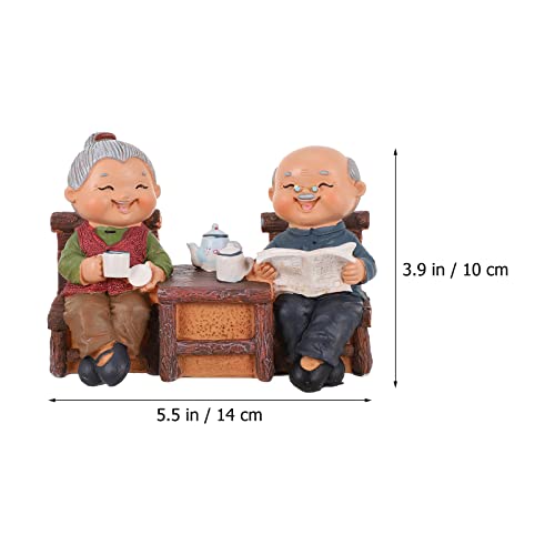Figura pareja amorosa pareja ancianos decoración resina miniatura 6