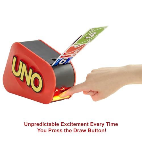 UNO Extreme Card Game Featuring Random-Action Launcher with Lights & Sounds & 112 Cards, Kid, Teen & Adult Game Night Gift Ages 7 Years & Older, GXY75 - Image 3