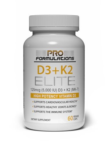 Pro Formulations MD D3 + K2 Elite – Vitamin D3 + Vitamin K2 – 60 Day Supply – High-Potency, Bioavailable MK-7