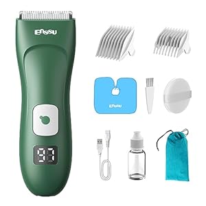 Baby Hair Clippers for Beginners – Professional Silent Hair Clippers Autism, Baby Hair Cutting Kit with IPX7 Waterproof, Safe Ceramic Blades and LED Display for Babies & Children & Adults (Emerald)