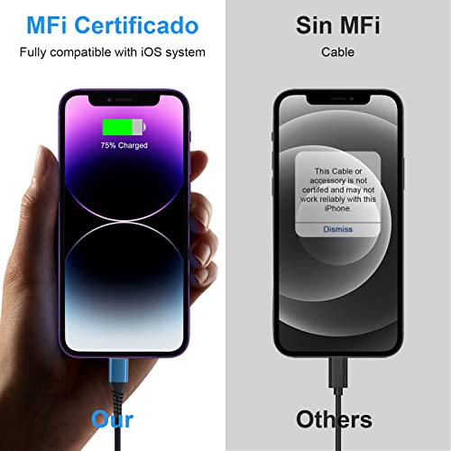 Apple Mfi Certified 2Pack Iphone Charger 6Ft,Lightning Cable Long 6 Foot Cord, Fast Charging Cables For 12/11/11Pro/11Max/ X/Xs/Xr/Xs Max/8/7/6/5S/Se/Ipad Mini Air (Blue) #TOP6