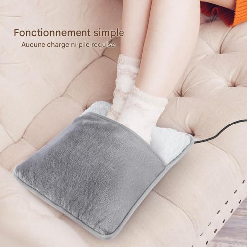 GTFYUDGH Chaufferettes De Pieds À Chauffage Électrique, Tapis Rechargeable, Matelas Chauffant pour les Pieds, Pour La Relaxation Au Bureau, À La Maison, Dans La Chambre, Pour Le Repos Quotidien, En – vue 2