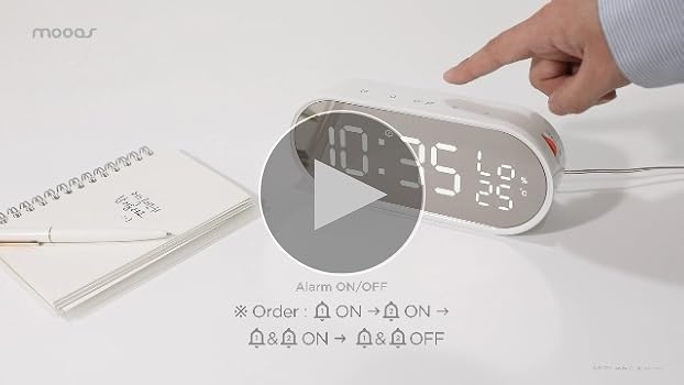 mooas Digital Alarm Clock, Digital Mirror Led Desk Clock