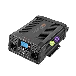 Technaxx KFZ Wechselrichter 12V auf 230V Reiner Sinus 3000W (6000W Spitze) – Spannungswandler mit LC-Display, 2x Schuko, USB-C & USB-A QC3.0, TÜV zertifiziert – Inverter für Auto, Camping, Boot – TE23