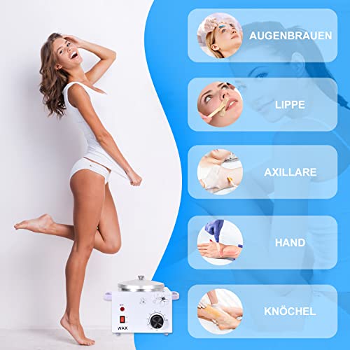 Waoypgz Kit Portable Wax Warmer Machine For Painless Hair Removal, Depilatory Wax Heater Metal Large Capacity Wax Warmer Fast Melt Epilator Machine Hair Removal For All Waxs (Soft,Hard,Paraffin) #TOP4