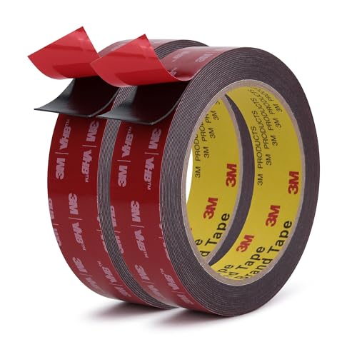 Image of Double Sided Tape Heavy Duty Mounting Tape 1 inch x 18Ft Made of 3M 5925 Strong Adhesive Waterproof Foam Tape Perfect for Automotive Home Office Decor Indoor and Outdoor Walls (Pack of 2)