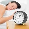 Tetino Alarm Clock for Bedroom,Analog Clock with Silent Non-Ticking,Voice Controlled Light,Small Clock for Kids, Teens,Seniors,Decor,Bathroom,Living Room,Bedside,Desk,Kitchen,Travel. (Black