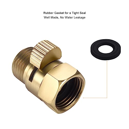 Chuangtim Brushed Nickel Water Flow Control Valve, G1/2" Shower Head Flow Control Valve, Angle Simple Brass Shut Off Valve For Handheld Shower, Water Pressure Regulator Replacement For Shower System #TOP6