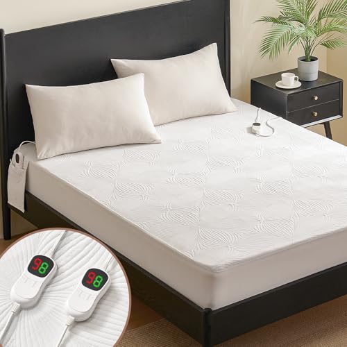 Homemate Heated Mattress Pad Queen Size - 3D Knitted Jacquard Electric Mattress Pad Queen Bed Warmer with Dual Controller, 10 Heated Setting - Auto Off 8 Hours, Fit Up to 30 Inch, 80"x60" Homemate Heated Mattress Pad Queen Size - 3D Knitted Jacquard Electric Mattress Pad Queen Bed Warmer with Dual Controller, 10 Heated Setting - Auto Off 8 Hours, Fit Up to 30 Inch, 80"x60"
