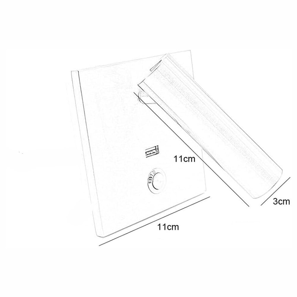 LED Gold Wandleuchte mit Schalter und USB Ladeanschluss Innen Wandlampe Drehbare 3000K Warmweiß Spotlight Runde Nachttischlampe Wand Leselicht für Gemälde Schlafzimmer Wohnzimmer,Schwarz