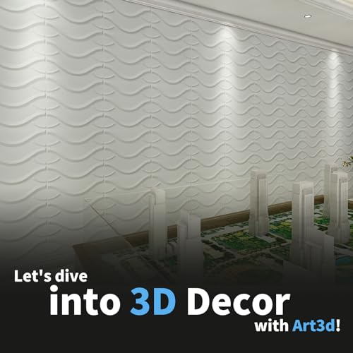 Image of Art3d Decorative 3D Wall Panel, 32 Sq.FT PVC Interior Wall Decor for Living Room, Bedroom, Lobby, Office, Shopping Mall, White