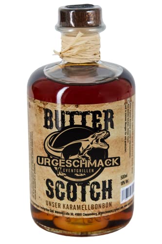 Urgeschmack Eventgrillen Butter Scotch Likör 17% Vol. (unser Karamellbonbon pur oder auf Eis in Kaffee über Vanilleeis oder Apfelstrudel oder mit Cola) 1 x 0 5 Liter