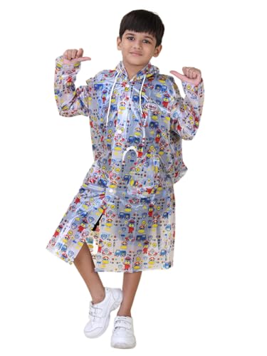 Image of Rupa Unisex Pvc Kid Rainwear For Kids, Waterproof Pvc Rain Standard Length Jacket With Carry Bag, Teddy Printed Design, Pack Of 1