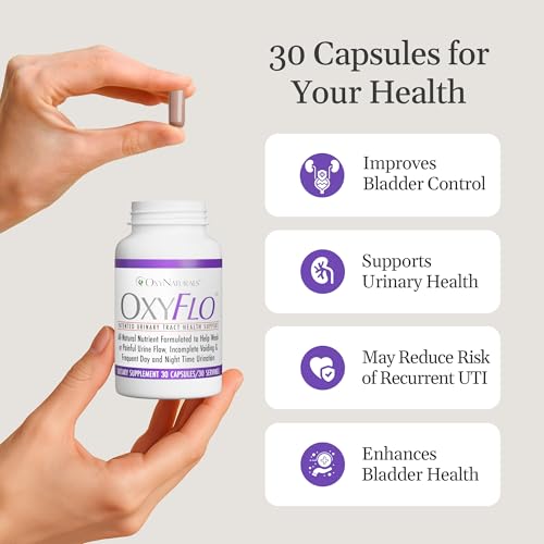 Image of OxyFlo Bladder Control Supplement for Women & Men | Supports Bladder Health & Comfort | Patented Flowens Cranberry for LUTS, Overactive Bladder & UTI Support | 30 Servings (1 Bottle) | Made in USA