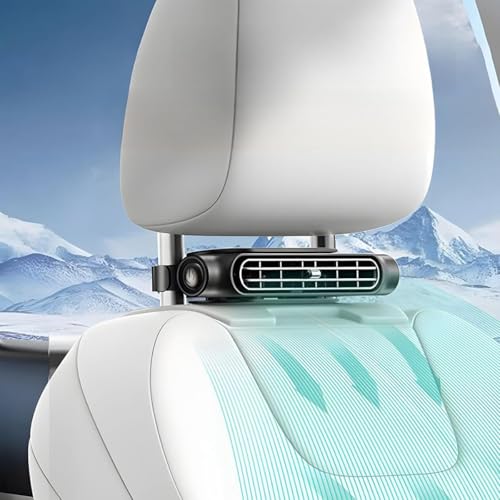 Baiwife 車載扇風機 車後部座席用扇風機 3000mAhバッテリー内蔵 USB充電式 ヘッドレストファン 車用サーキュレーター 車用クーラー 3段階風量調節 熱中症対策 (ブラック)の商品画像（Amazon）