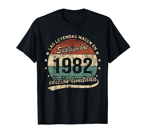 Leyendas Nacen Septiembre 1982 40 Años Cumpleaños Retro Camiseta