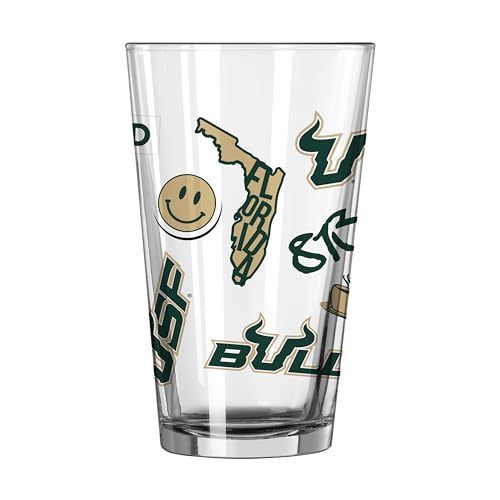 Image of Logo Brands NCAA 16 oz Pint Glass - Durable Glass With Bold Team Color- Chip-Resistant Rim Drinkware For Fans, Tailgates, Home Bars & Everyday Use