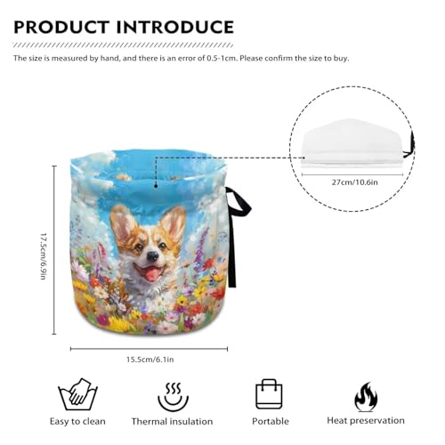 Image of Xoenoiee Cute Corgi Vibrant Flowers Print Tea Cozy Teapot Cover Thermal Insulation Tea Pot Cosy Teapot Cover Home Kitchen Table Tea Pot Cover Teapot Cozy Warmer