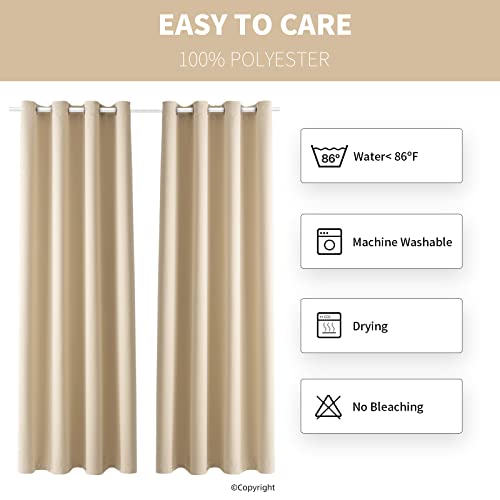 Premium Waterproof Outdoor Patio Curtains - Insulated Thermal Shade Panels for Privacy & Elegance - 52” x 95” - Set of 2 in Beige 8 Premium Waterproof Outdoor Patio Curtains - Insulated Thermal Shade Panels for Privacy & Elegance - 52” x 95” - Set of 2 in Beige - Image 7