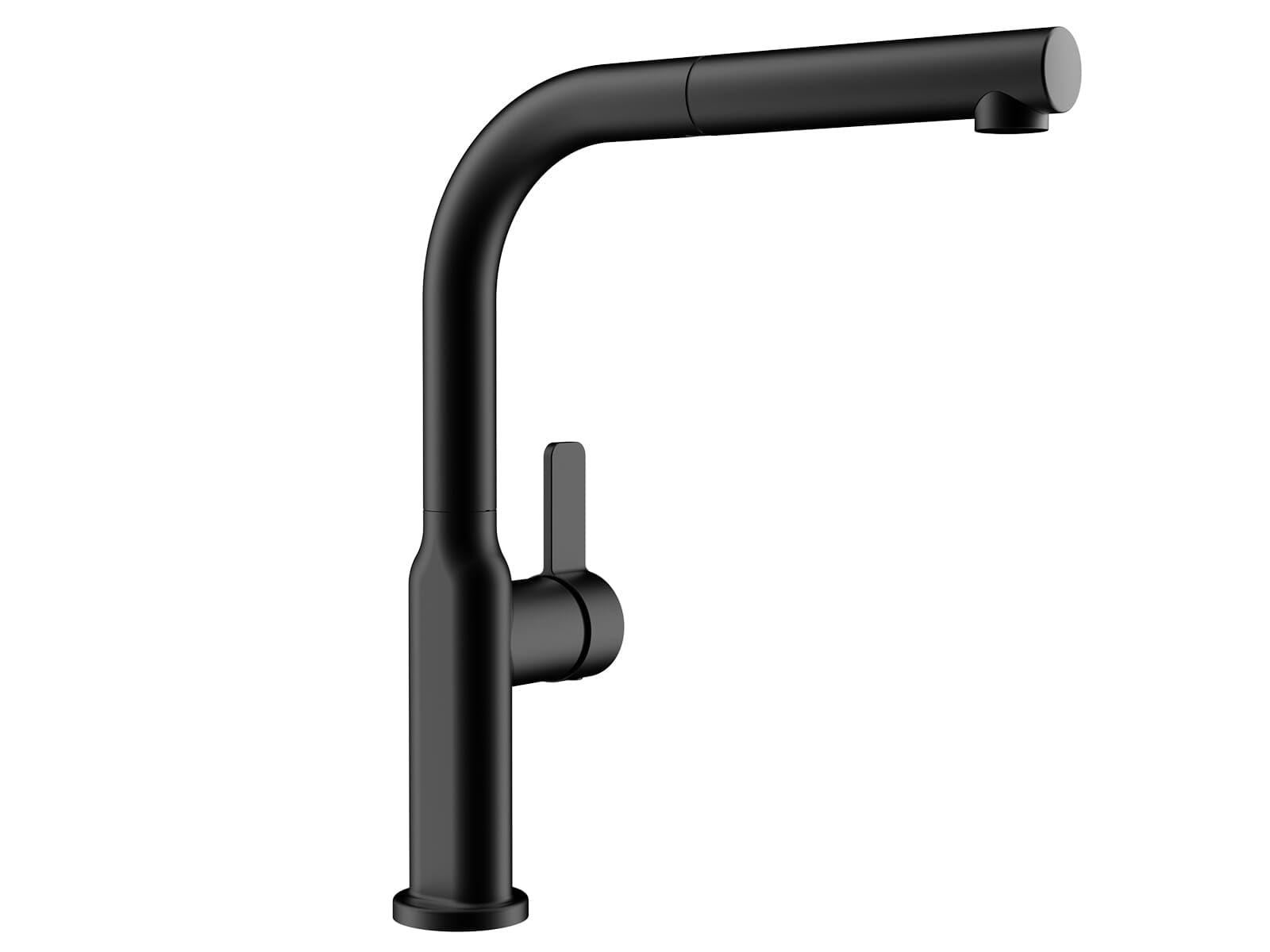 TEKA Grifo Cocina Monomando, Caño Alto Giratorio 360°, Maneral Extraíble, Aireador Antical, Manguera Flexible, Acabado Negro, Modelo OVAL 938