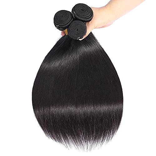 10A Straight Human Hair Bundles (18 20 22 Inch) Straight Bundles Human Hair 100% Unprocessed Brazilian Virgin Remy Straight Hair Weave Bundles