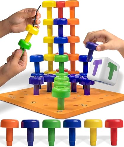 Peg Board Set Occupational Therapy Fine Motor Toy For Toddlers And Preschoolers With 30 Pegs For Color Recognition Sorting & Counting Free 20+ Activity Download