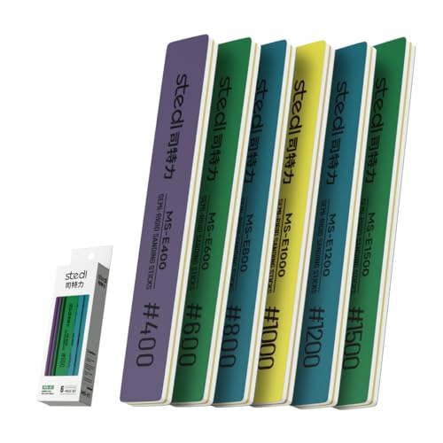 stedi Schleifstäbchen, Modellbastelwerkzeuge, Polierschleifstäbchen Werkzeuge für Gundam Reparaturen Plastikmodell und Miniaturmodell 6PCS(#400+#600+#800+#1000+#1200+#1500)