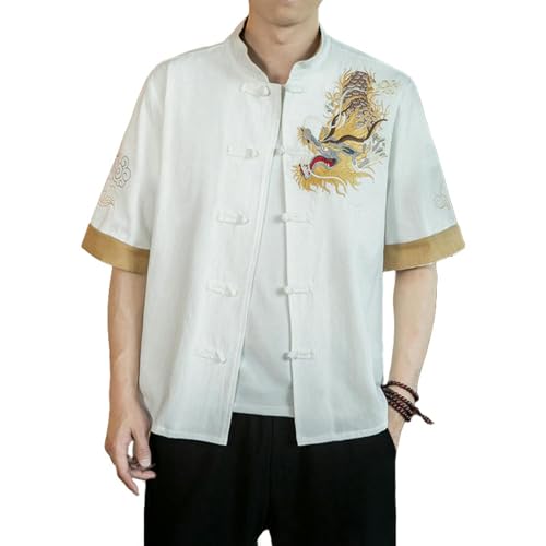 Chemise manches courtes brodée homme : le style chinois contre la chaleur