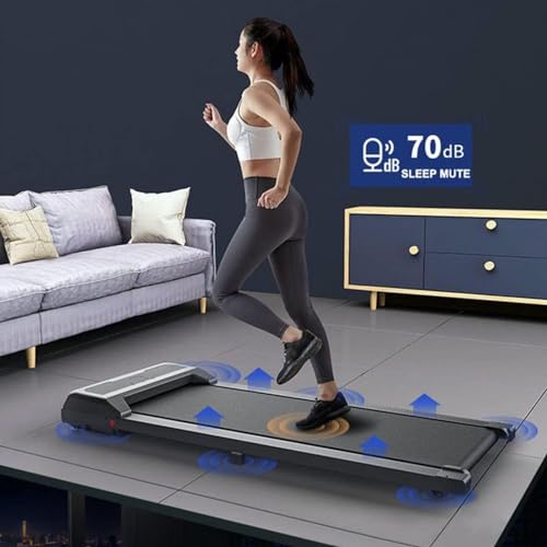 Image of 2 in 1 Folding Treadmill, Foldable Walking Jogging Machine with Wheels,2.25HP Installation-Free Electric Treadmill, with Remote Control and LED Display