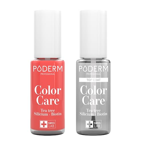 Soin vernis Poderm au Tea Tree rose corail longue tenue Swiss Made