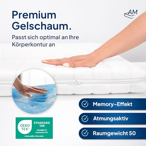 Gelschaum-Topper 90×200 cm von AM Qualitätsmatratzen