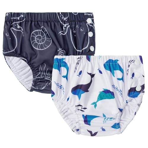 Durio 2Pcs Reusable Swim Diapers for Baby, Toddler, Newborn - Was...