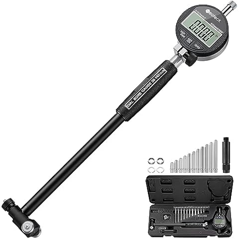 Neoteck Bore Gauge Set Digital Indicator Dial Bore Gauge (2-6"/0.0005") with Self-Centering Dial,Carbide Anvils, Insulated Grips for Deep Engine Cylinder Measurement-Black Cover