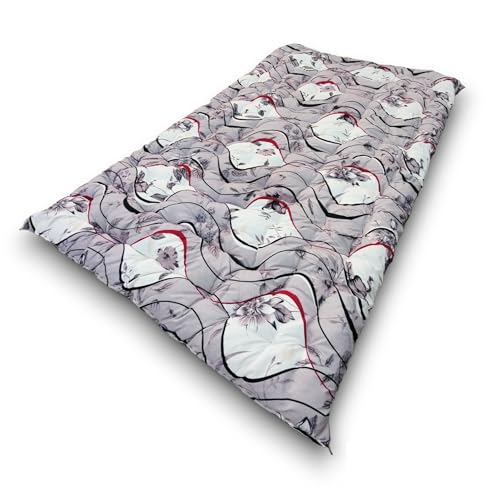 Image of Deevine Craft Soft Cotton Foldable Mattress - Lightweight, Firm Single Gadda | 3D Design Print, 72x36 Inches (3x6 ft) | Portable for Picnic, 1 Sleeping Capacity (Purple White Mattress)