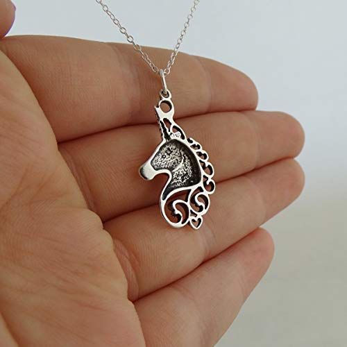 Fashionjunkie4Life Sterling Silver Unicorn With Heart Pendant Necklace, 18" Chain #TOP5
