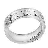 Kompliziertes Kunstwerk; MagiDeal Vintage gotische Keule Ring aus Harz dunklen Kirchhof Modisch Durchsichtig Handwerk Ring - Silber 21mm