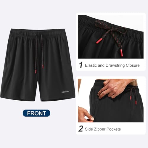 Image of HODOSPORTS Mens 7 inch Swim Trunks with Compression Liner S-6XL Quick Dry Swimming Shorts Zipper Pockets Swimsuits