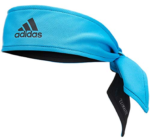 adidas Spring Tennis Reversible Tie Headband Black/Cyan