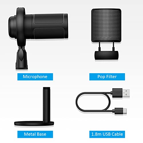 Shoufei Usb Condenser Microphone For Pc, Mac, Streaming, Recording, Podcasting, Computer Cardioid Gaming Mic With Pop Filter, Gain Control, Premium Studio Quality, Plug And Play, Classic Black #TOP7
