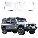 Bekantogy Car Windshield Sun Shade Windshield Sunscreen Heat Shield Compatible with Ineos Grenadier 2020-2024 Folding Windshield Sunshade UV Protection (Front Windshield Memory Steel Wire)