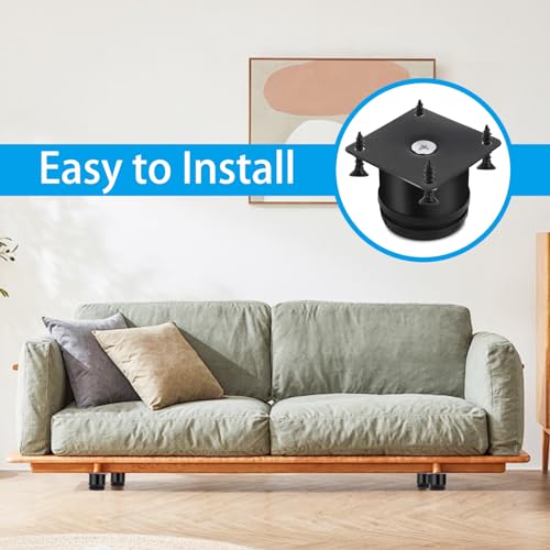 NVIYAM 4er Set MöBelfüße Verstellbar Schwarz Sofafuß MöBelbeine 50mm Stellfüße Schrankfüße Verstellbare Füße Tischbeine MöBelfuß HöHenverstellbar Schrankbeine HöHenverstellbare Füße Schrauben Inklusiv