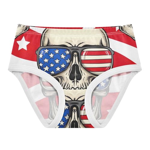 Funny Skull Red Stripes Toddler Girls Underwear 2t Cotton Girl Panties Cute Colorful Briefs Kids Undies